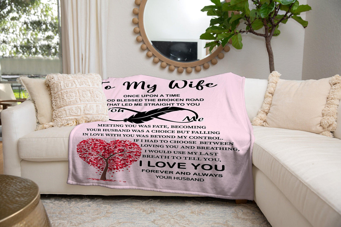 To My Wife - God blessed the broken road Blanket | Customizable - Kim’s Signature Beauty & Accessories    