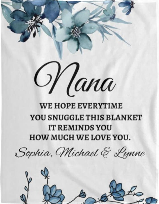 To Nana, Personalized Plush Fleece Blanket - Kim’s Signature Beauty & Accessories    