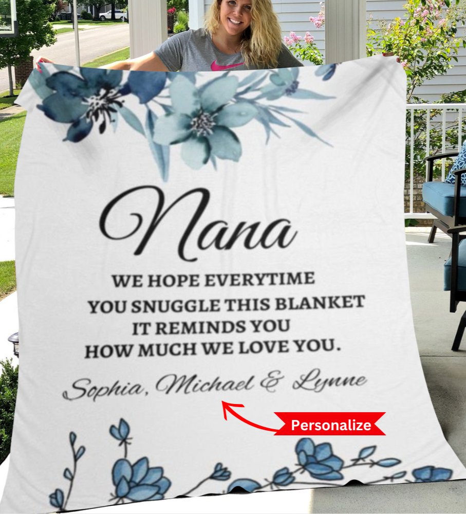 To Nana, Personalized Plush Fleece Blanket - Kim’s Signature Beauty & Accessories    