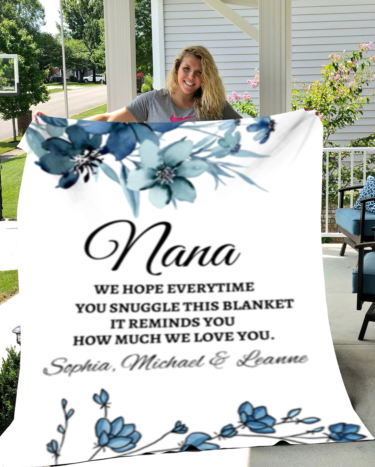 To Nana, Personalized Plush Fleece Blanket - Kim’s Signature Beauty & Accessories    