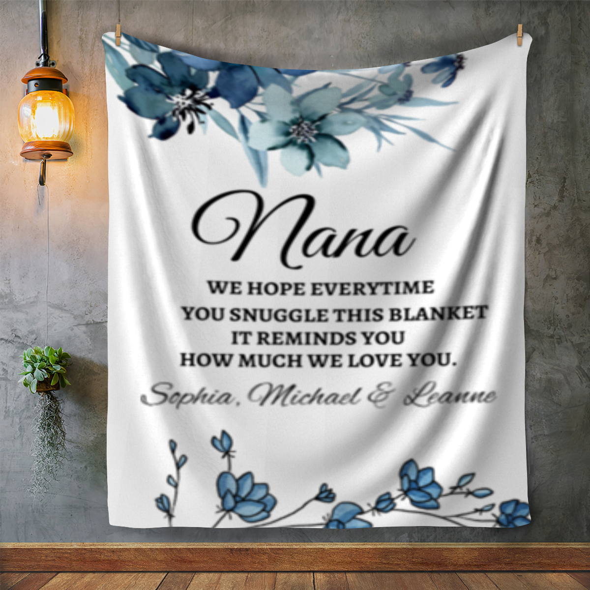 To Nana, Personalized Plush Fleece Blanket - Kim’s Signature Beauty & Accessories    