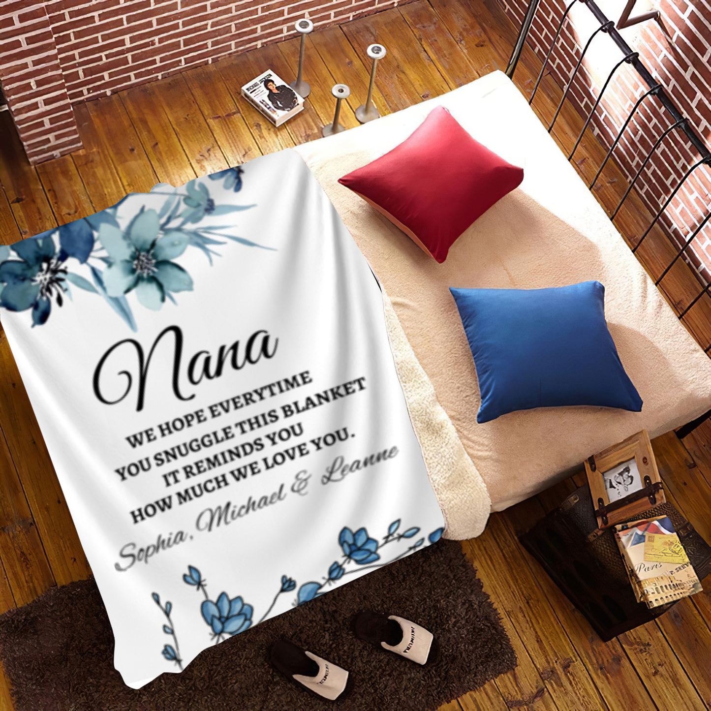 To Nana, Personalized Plush Fleece Blanket - Kim’s Signature Beauty & Accessories    