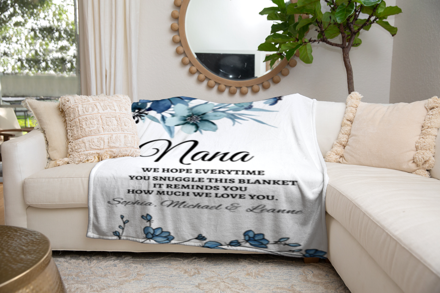 To Nana, Personalized Plush Fleece Blanket - Kim’s Signature Beauty & Accessories    