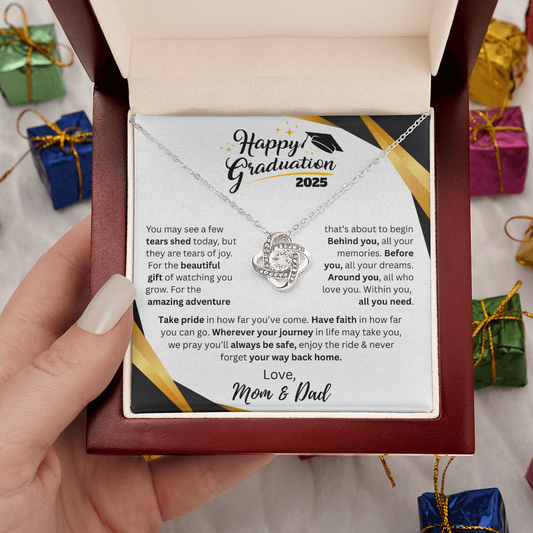 To Our Daughter – Graduation 2025 Love Knot Necklace from Mom & Dad - Kim’s Signature Beauty & Accessories    
