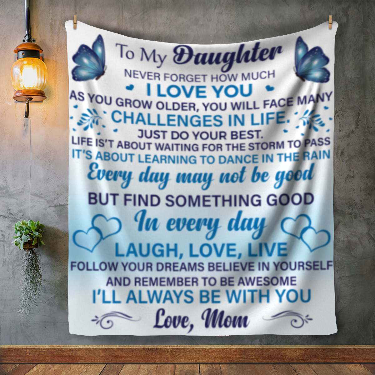 To my Daughter I Love You Blanket (50X60) - Kim’s Signature Beauty & Accessories    