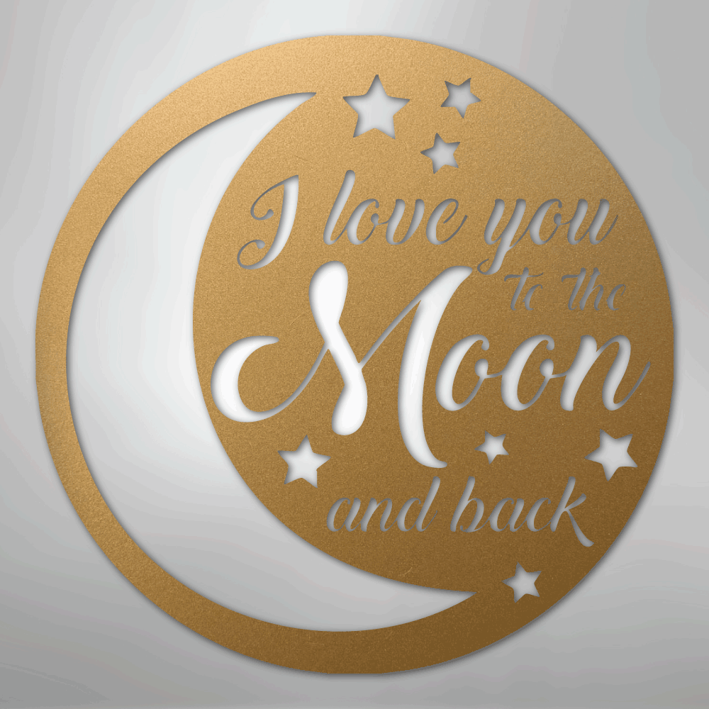 To the Moon and Back - Steel Sign - Kim’s Signature Beauty & Accessories