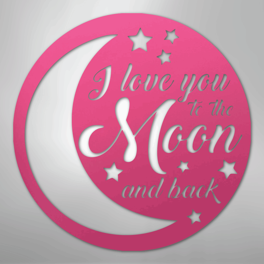 To the Moon and Back - Steel Sign - Kim’s Signature Beauty & Accessories
