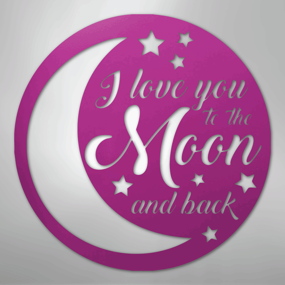 To the Moon and Back - Steel Sign - Kim’s Signature Beauty & Accessories