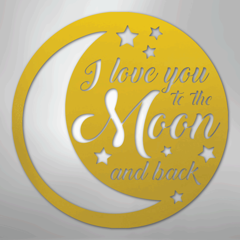 To the Moon and Back - Steel Sign - Kim’s Signature Beauty & Accessories