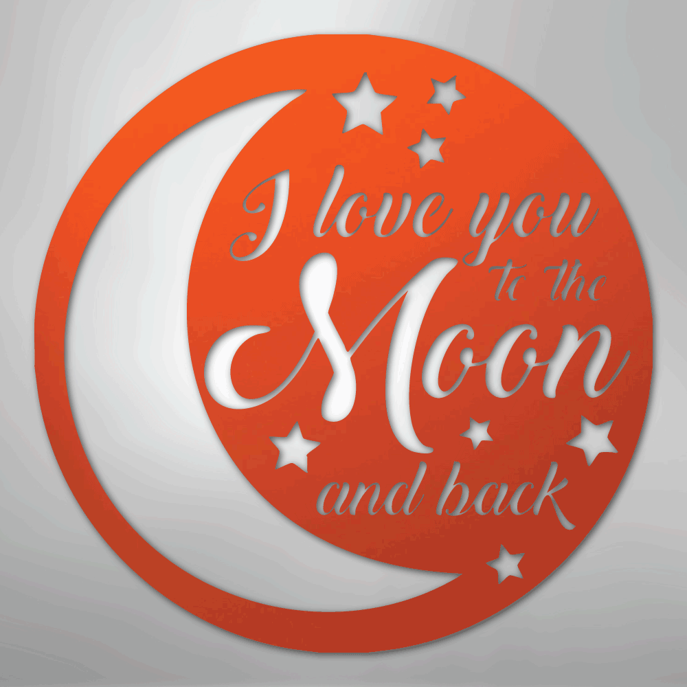 To the Moon and Back - Steel Sign - Kim’s Signature Beauty & Accessories