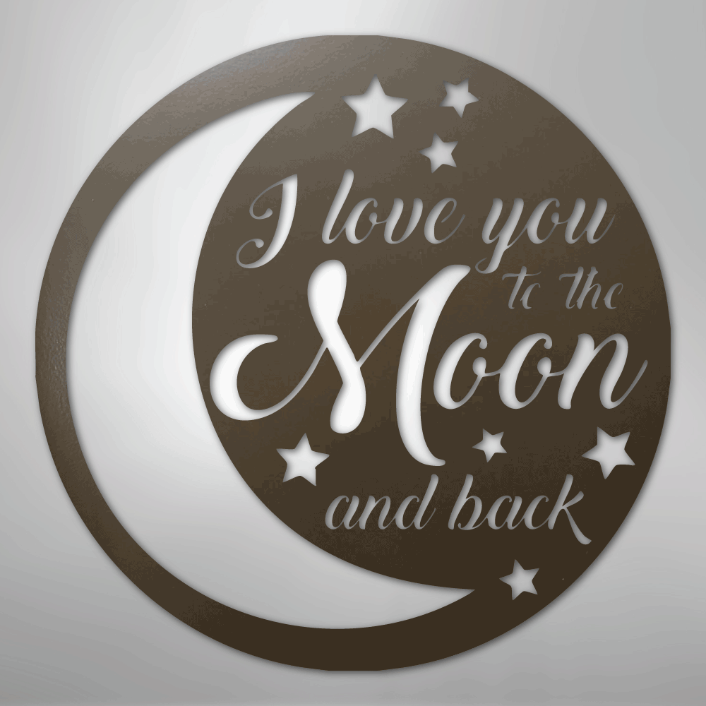 To the Moon and Back - Steel Sign - Kim’s Signature Beauty & Accessories