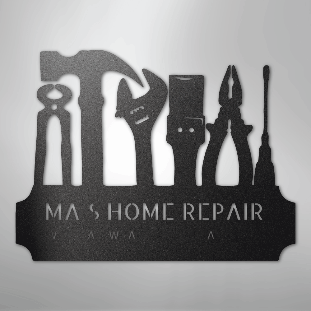 Tool Time Monogram - Steel Sign - Kim’s Signature Beauty & Accessories