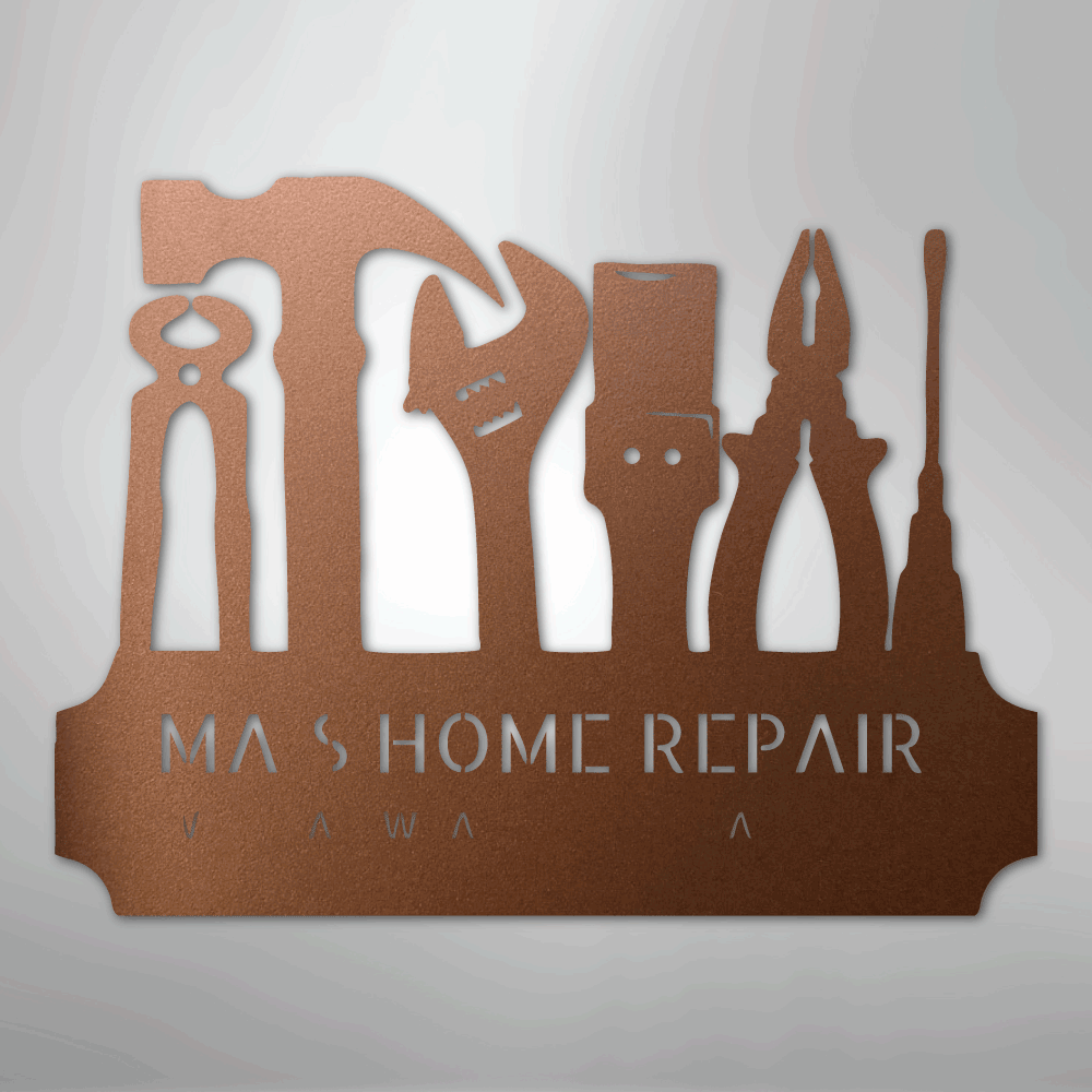 Tool Time Monogram - Steel Sign - Kim’s Signature Beauty & Accessories