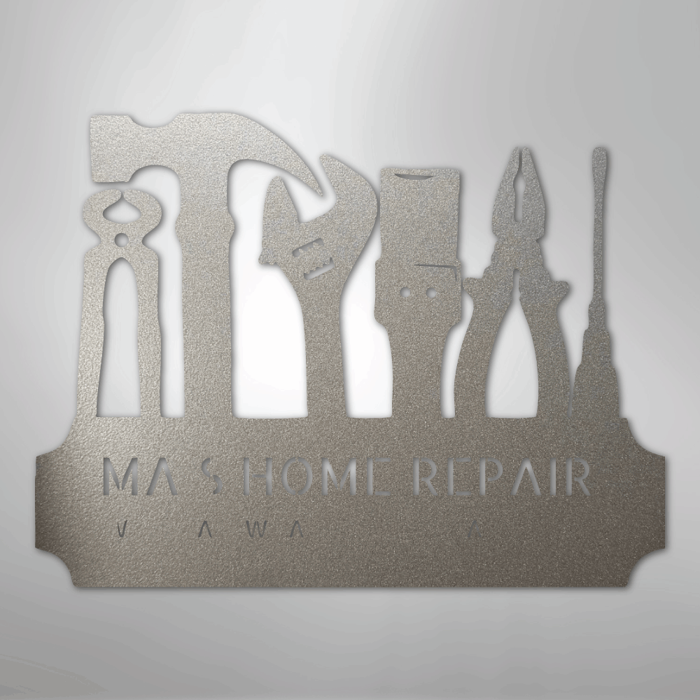 Tool Time Monogram - Steel Sign - Kim’s Signature Beauty & Accessories