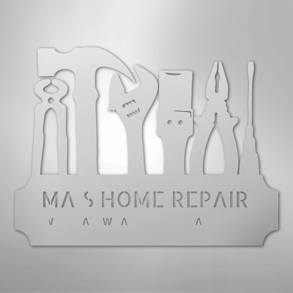 Tool Time Monogram - Steel Sign - Kim’s Signature Beauty & Accessories