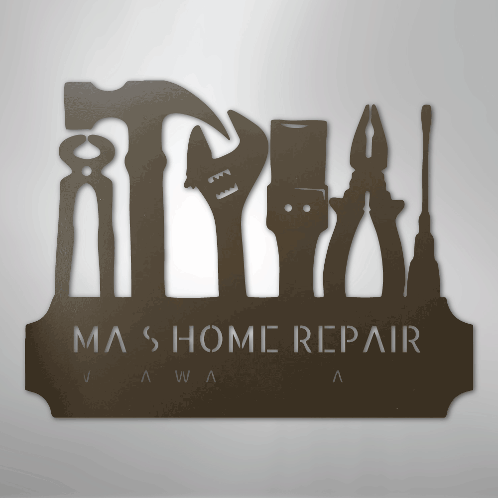 Tool Time Monogram - Steel Sign - Kim’s Signature Beauty & Accessories