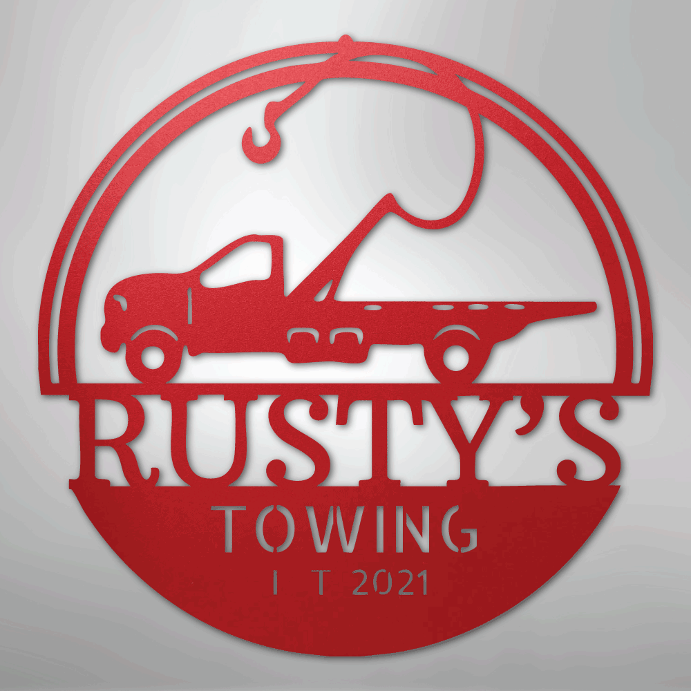 Tow Truck Monogram - Steel Sign - Kim’s Signature Beauty & Accessories
