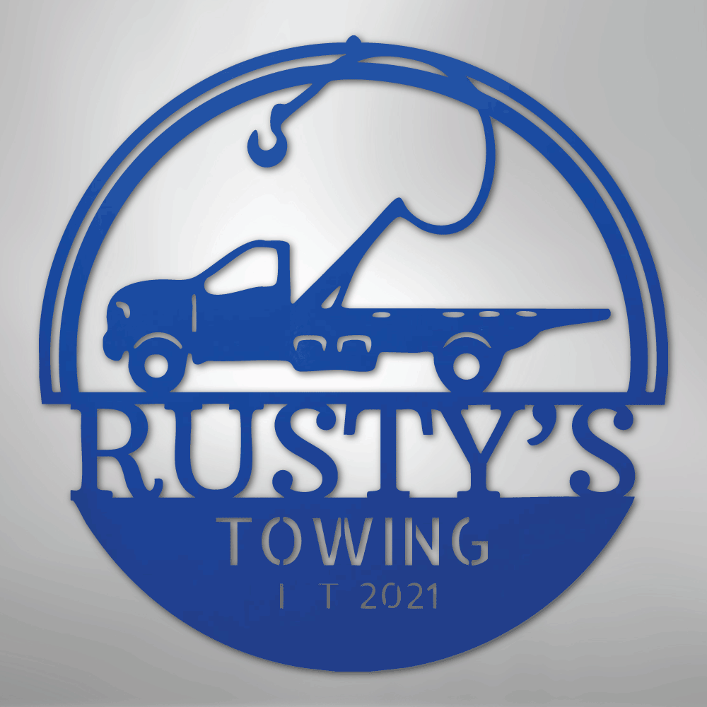Tow Truck Monogram - Steel Sign - Kim’s Signature Beauty & Accessories