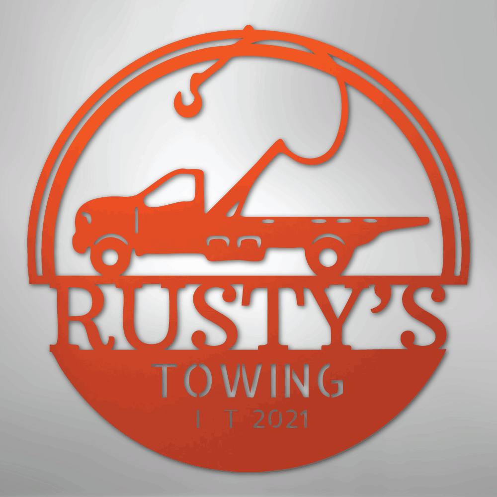 Tow Truck Monogram - Steel Sign - Kim’s Signature Beauty & Accessories