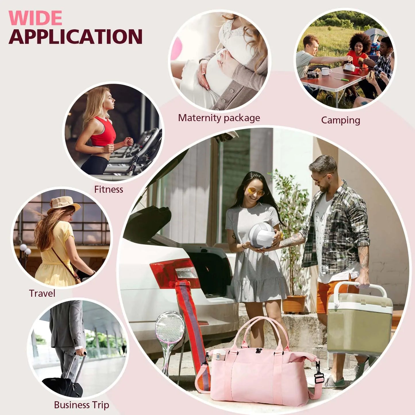 Travel Duffle Bag, Waterproof Weekender Bag Carry On Tote Bag - Kim’s Signature Beauty & Accessories    