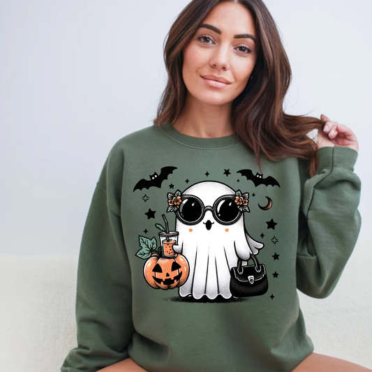 Trick-or-Treat Ghost Sweatshirt - Kim’s Signature Beauty & Accessories    