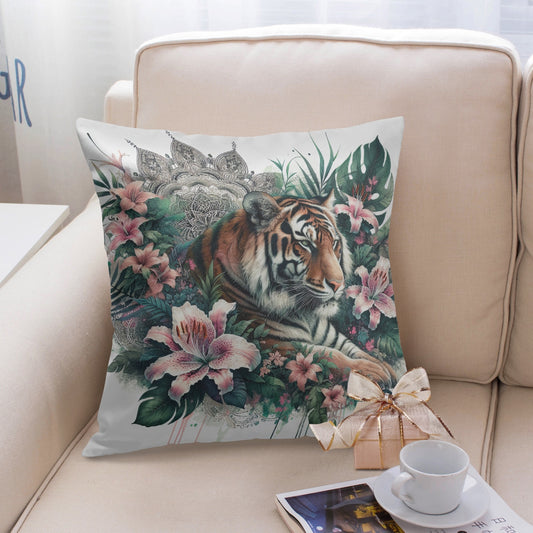 Tropical Tiger Oasis Pillow Cover - Kim’s Signature Beauty & Accessories    