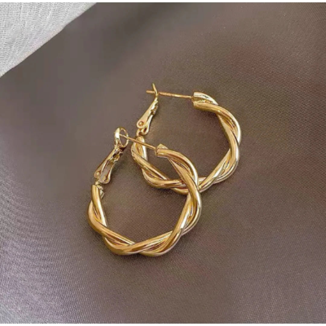 Turn Hoop Earrings-Gold or Silver - Kim’s Signature Beauty & Accessories    