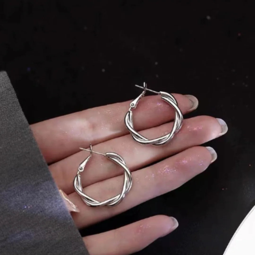 Turn Hoop Earrings-Gold or Silver - Kim’s Signature Beauty & Accessories    