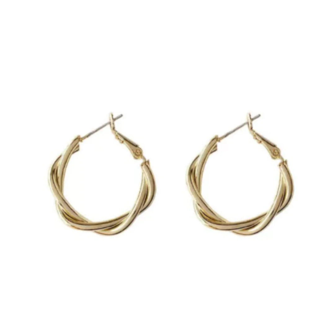 Turn Hoop Earrings-Gold or Silver - Kim’s Signature Beauty & Accessories    