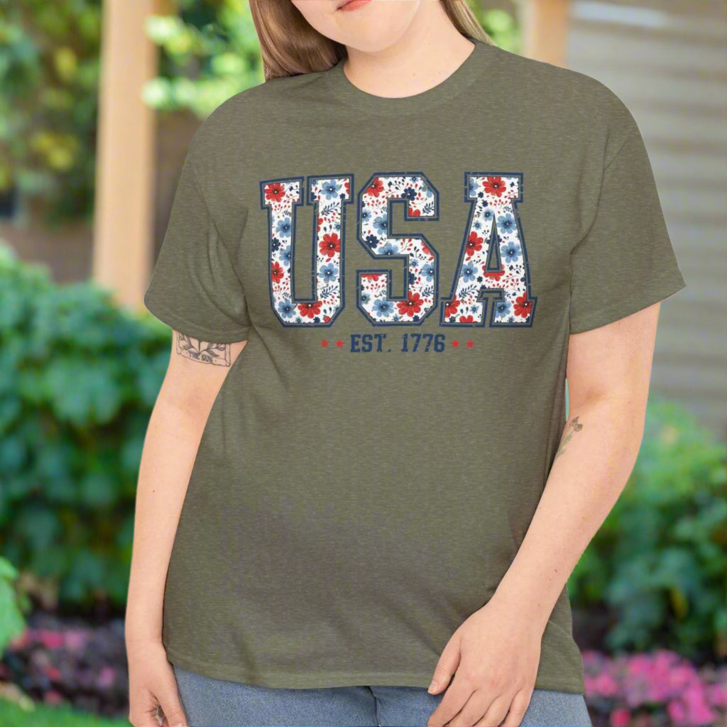 USA Patriotic Tee Cotton Shirt for Independence Day - Kim’s Signature Beauty & Accessories    