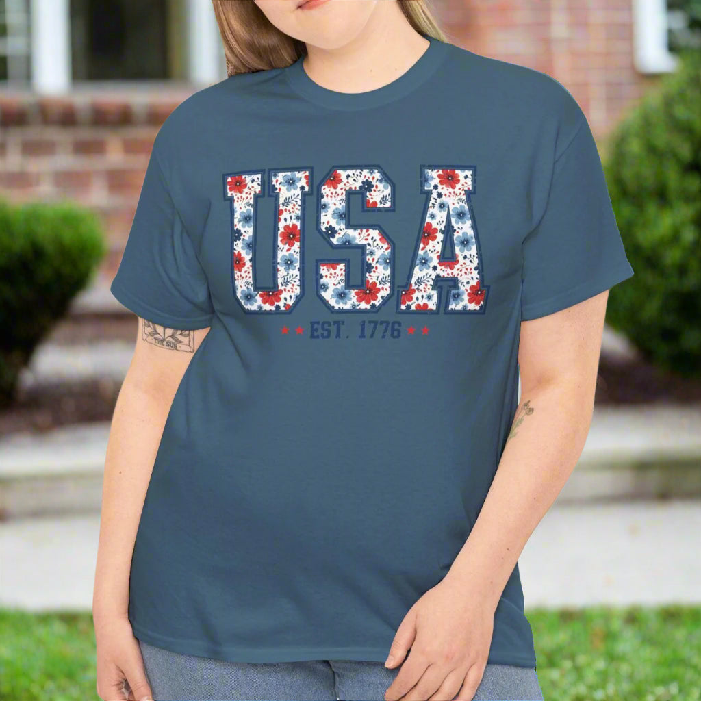 USA Patriotic Tee Cotton Shirt for Independence Day - Kim’s Signature Beauty & Accessories    