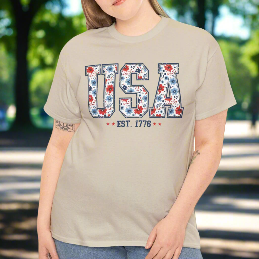 USA Patriotic Tee Cotton Shirt for Independence Day - Kim’s Signature Beauty & Accessories    