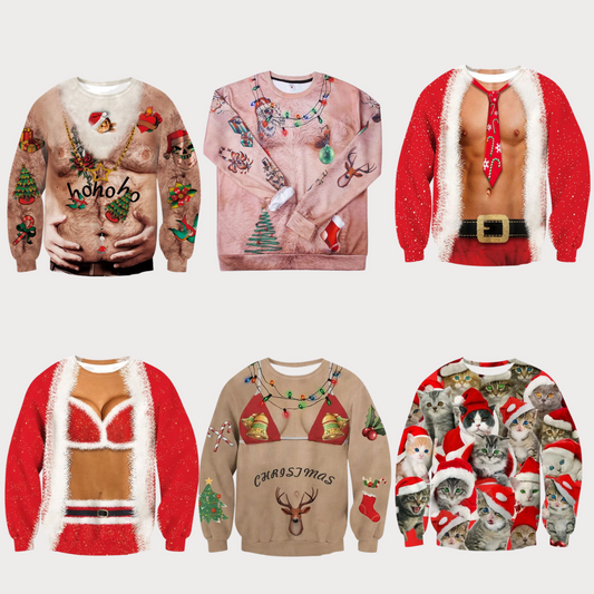 Ugly Christmas Sweaters 6 Options -Unisex - Kim’s Signature Beauty & Accessories    (Store description)