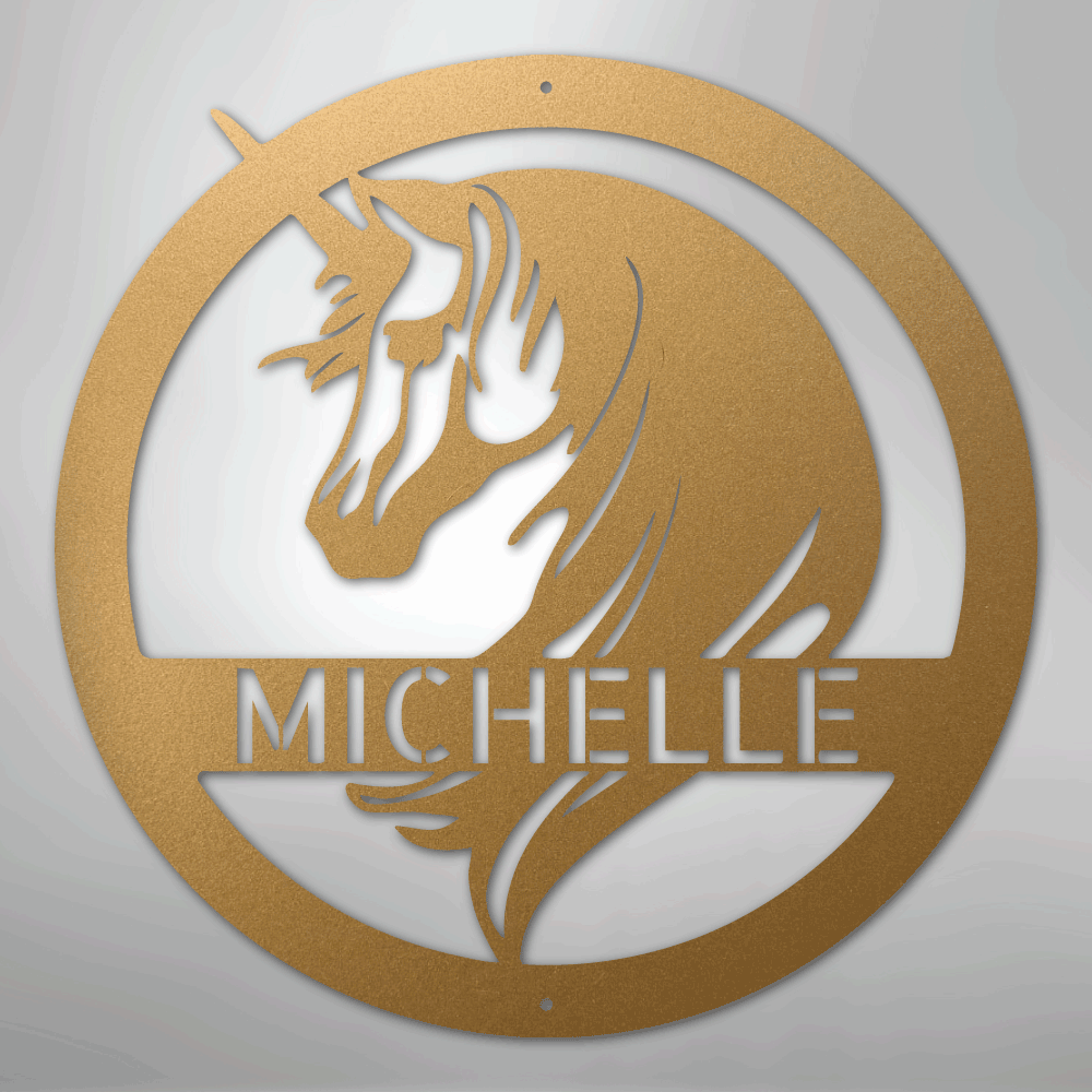 Unicorn Monogram - Steel Sign - Kim’s Signature Beauty & Accessories