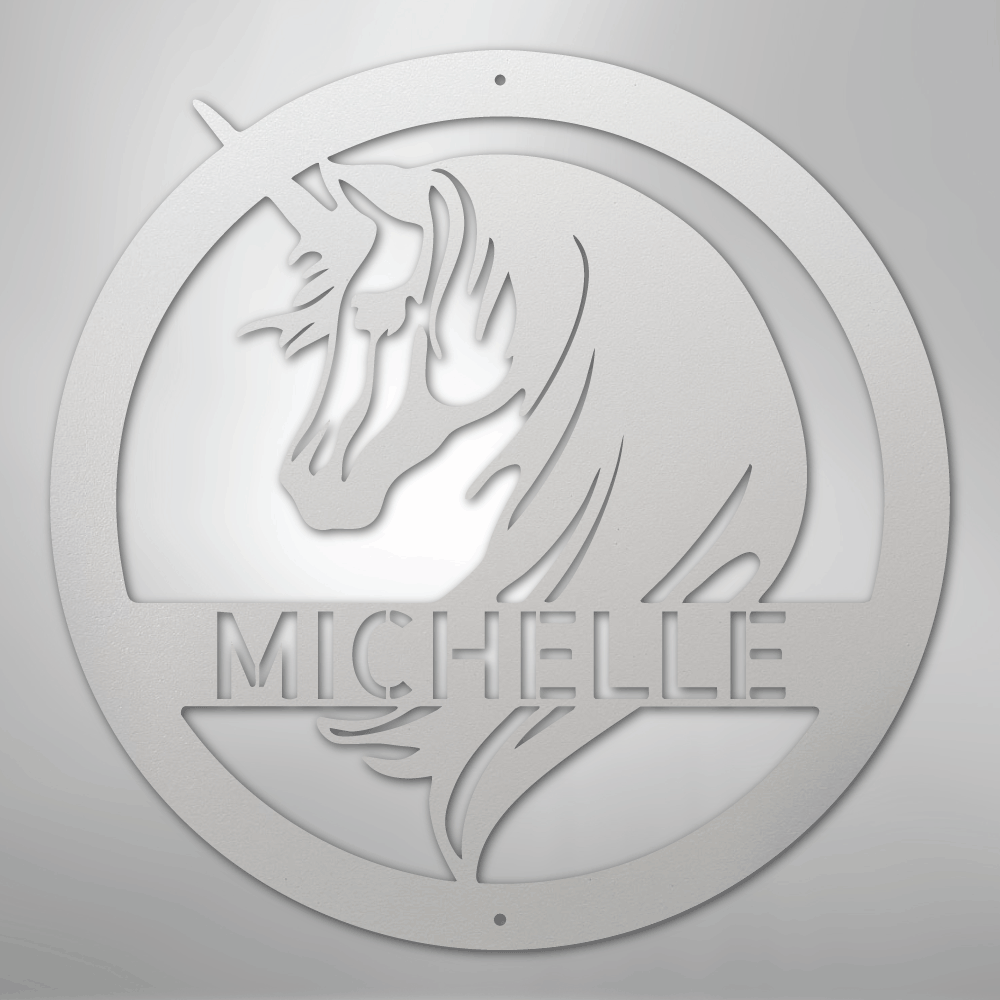 Unicorn Monogram - Steel Sign - Kim’s Signature Beauty & Accessories