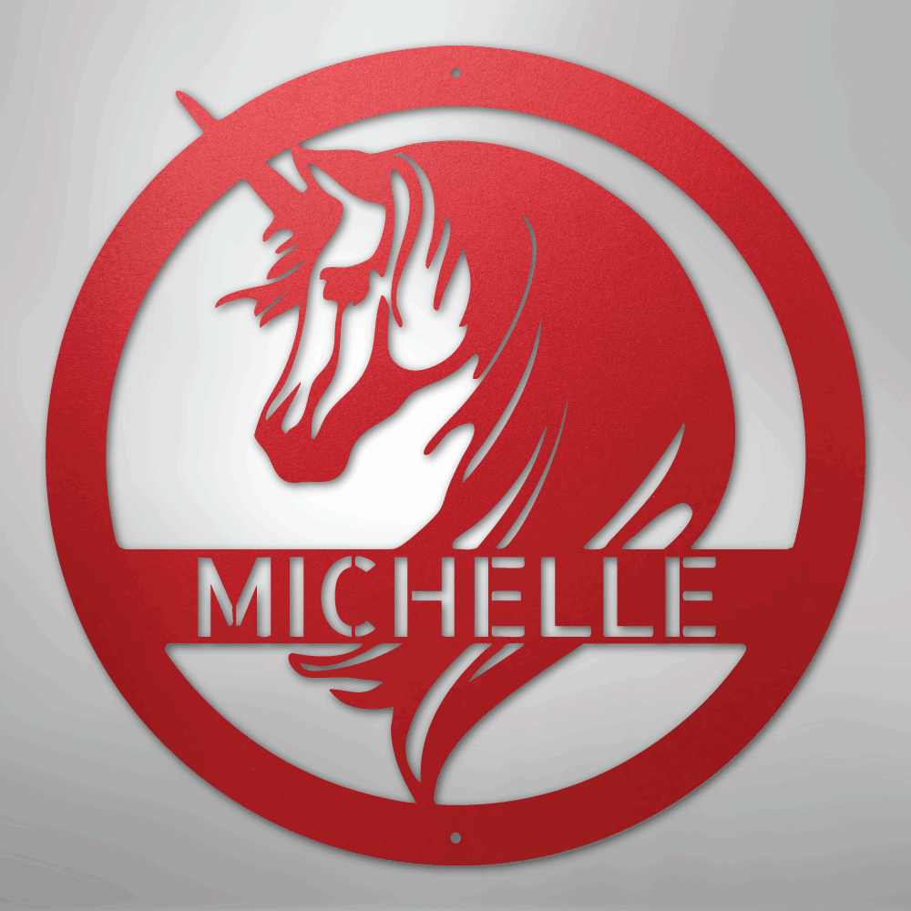 Unicorn Monogram - Steel Sign - Kim’s Signature Beauty & Accessories