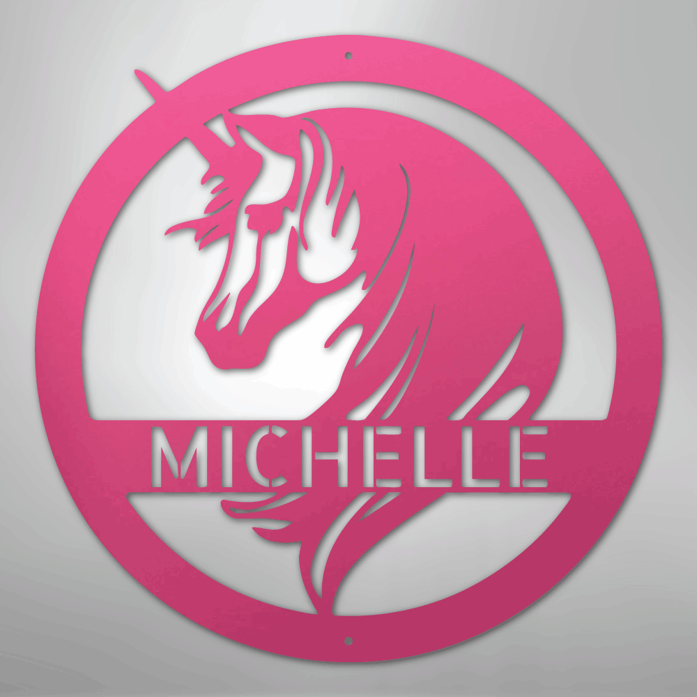 Unicorn Monogram - Steel Sign - Kim’s Signature Beauty & Accessories