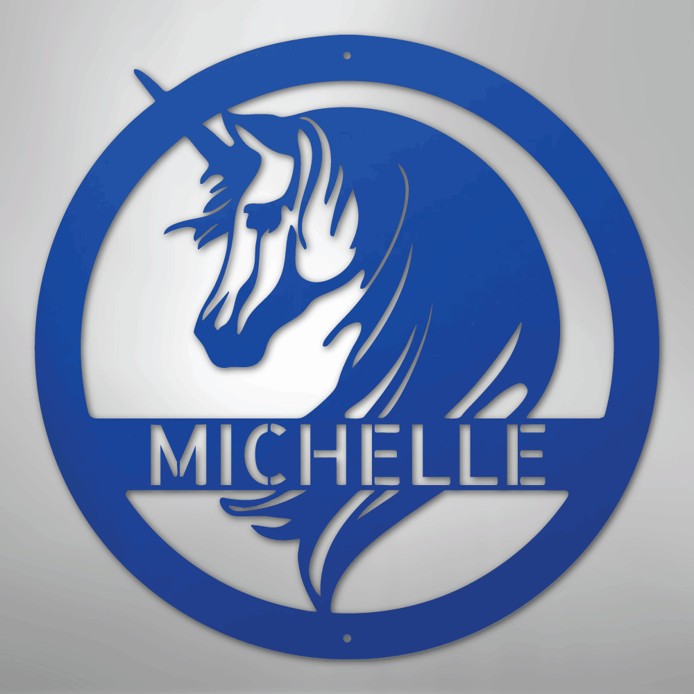 Unicorn Monogram - Steel Sign - Kim’s Signature Beauty & Accessories
