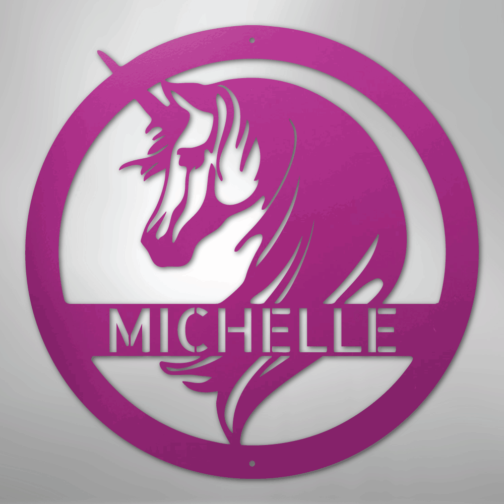 Unicorn Monogram - Steel Sign - Kim’s Signature Beauty & Accessories