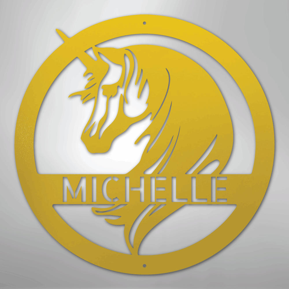 Unicorn Monogram - Steel Sign - Kim’s Signature Beauty & Accessories
