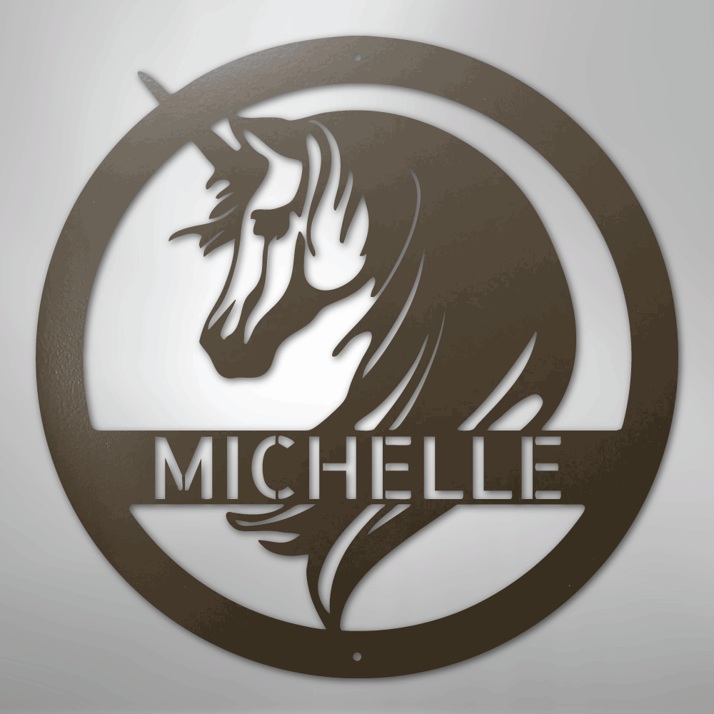 Unicorn Monogram - Steel Sign - Kim’s Signature Beauty & Accessories