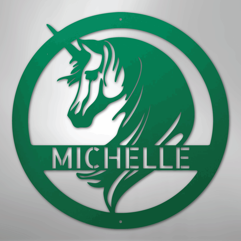 Unicorn Monogram - Steel Sign - Kim’s Signature Beauty & Accessories