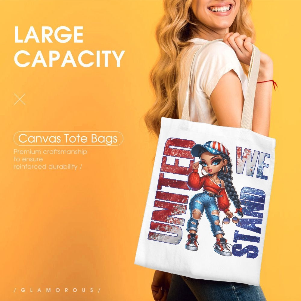 United We Stand Canvas Tote - Kim’s Signature Beauty & Accessories    