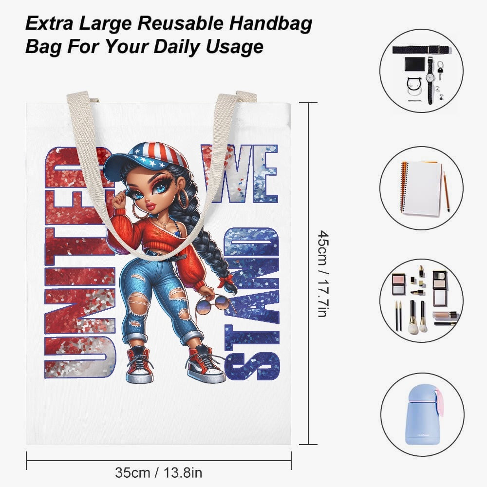 United We Stand Canvas Tote - Kim’s Signature Beauty & Accessories    