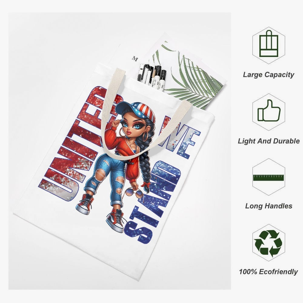 United We Stand Canvas Tote - Kim’s Signature Beauty & Accessories    