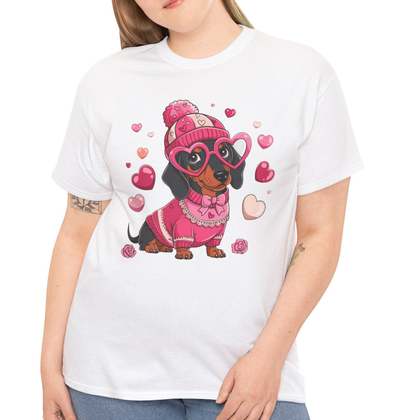 Valentine Dachshund Dog Cotton T-Shirt - Kim’s Signature Beauty & Accessories    