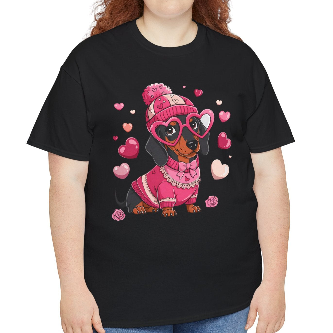 Valentine Dachshund Dog Cotton T-Shirt - Kim’s Signature Beauty & Accessories    
