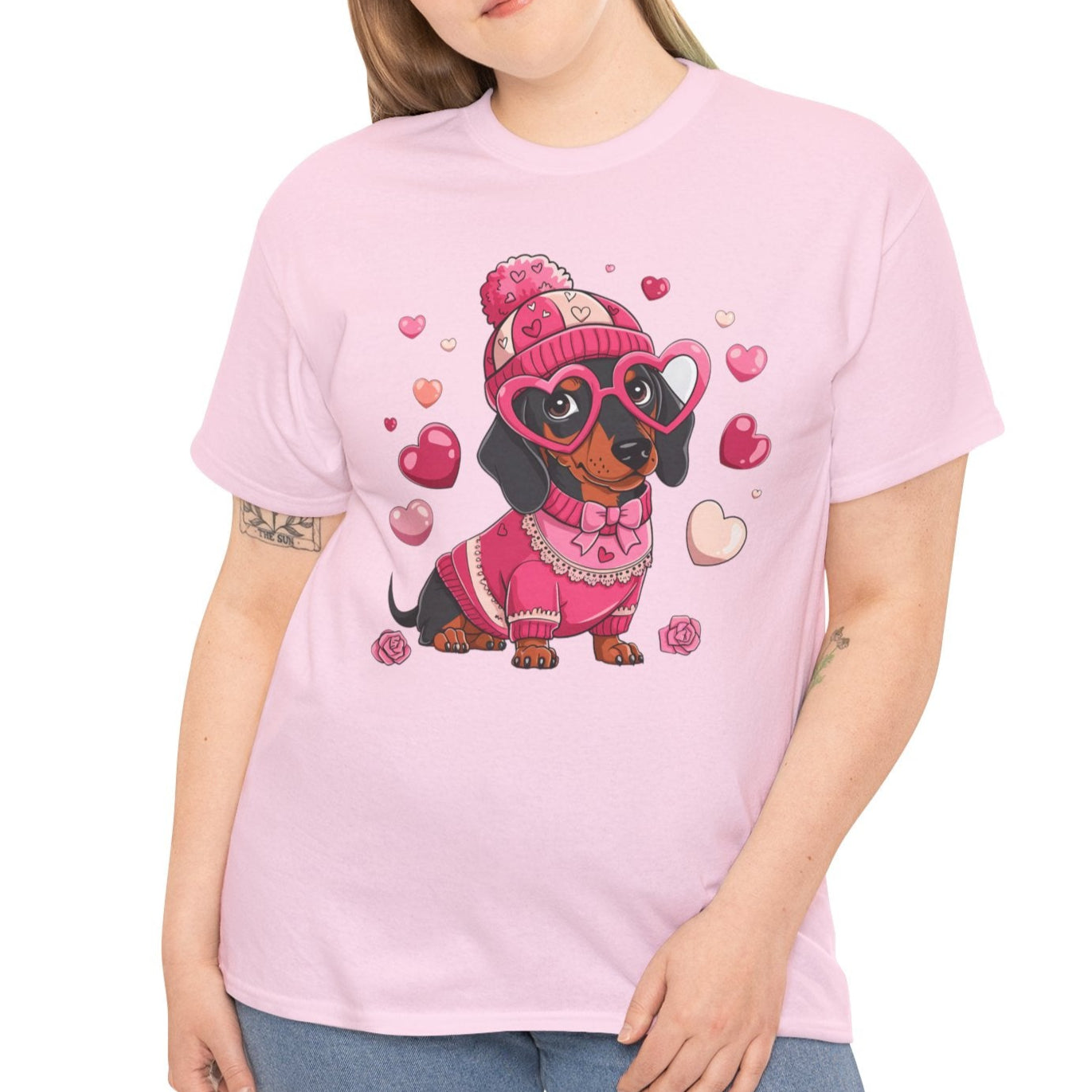 Valentine Dachshund Dog Cotton T-Shirt - Kim’s Signature Beauty & Accessories    