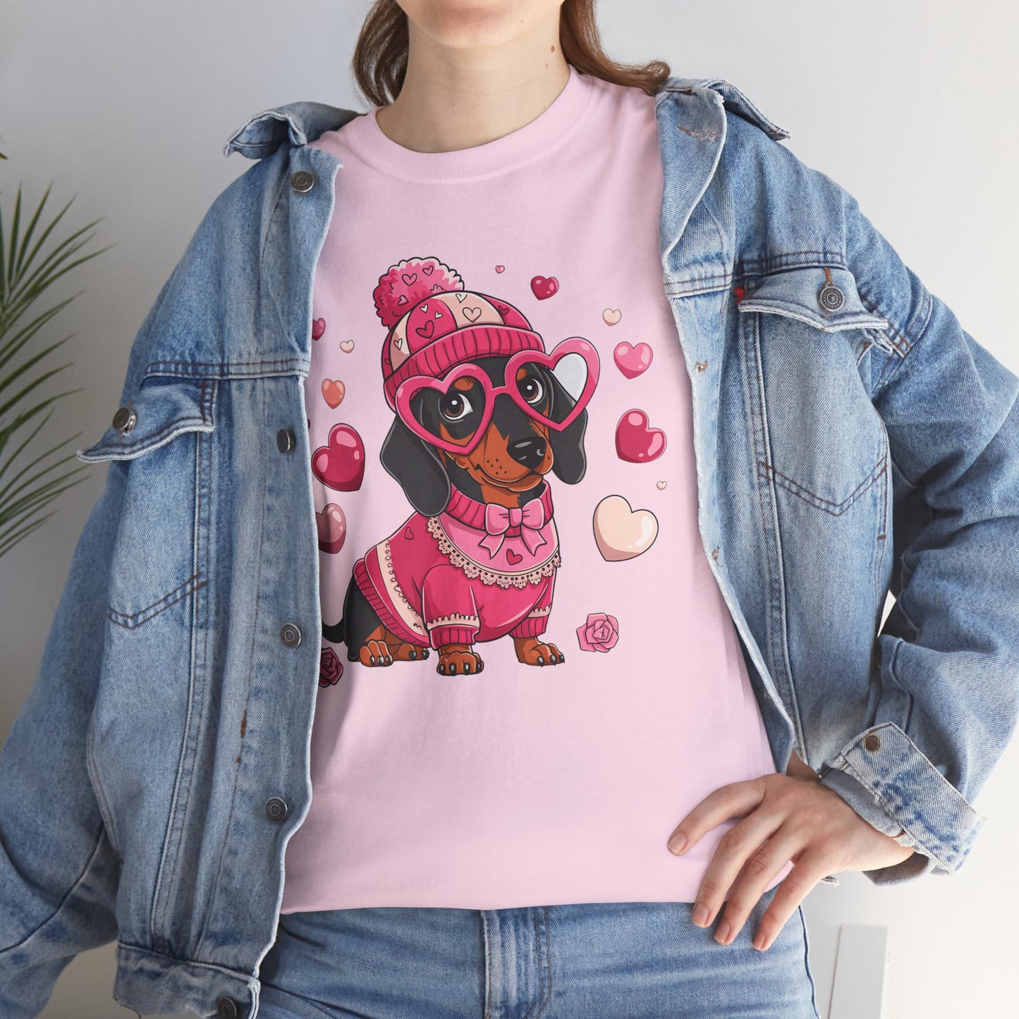 Valentine Dachshund Dog Cotton T-Shirt - Kim’s Signature Beauty & Accessories    
