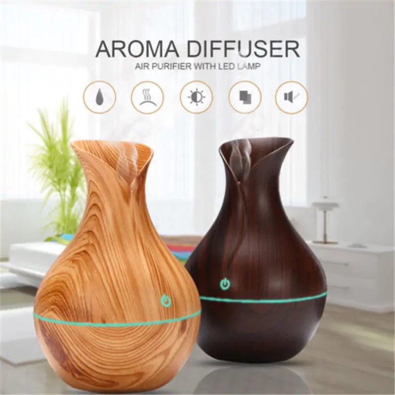 Vase Shape Wood Grain Humidifier - Kim’s Signature Beauty & Accessories    